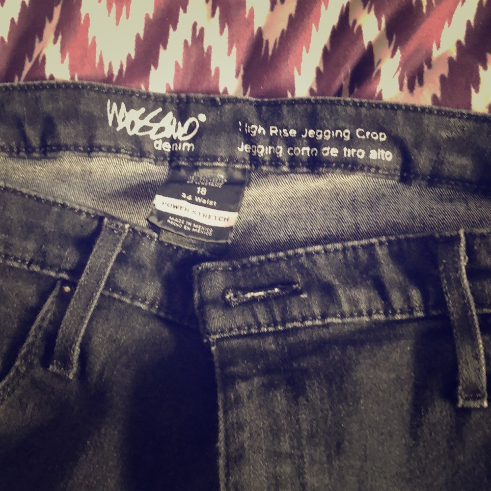 Black denim jeggings